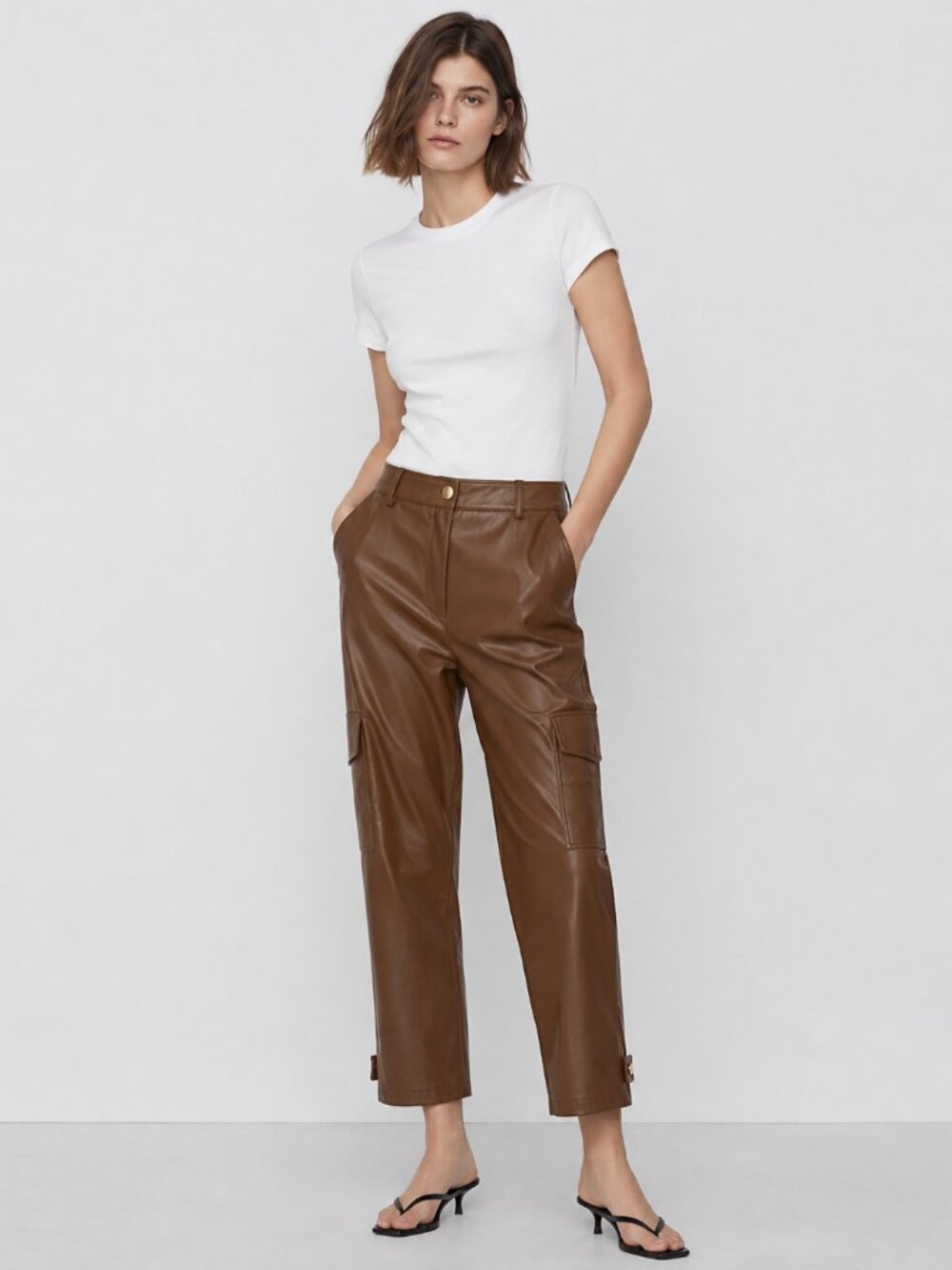 Rachel Zoe Faux Leather Cargo Pants